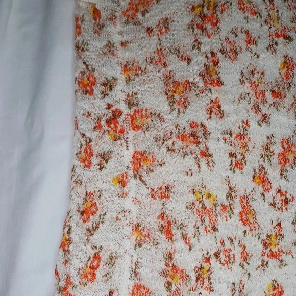 Free people boho ditsy floral White Pink Crochet Lace Hippie Top - Picture 4 of 13